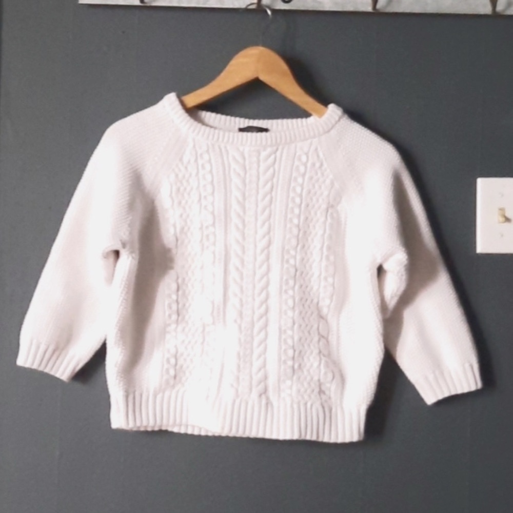 J.Crew Vintage white fisherman knit sweater